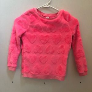 Little girls pink heart sweater